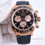 New 2024 / Top Replica Rolex Cosmo Daytona QF V5 Cal.4131 Rose Gold Black Ceramic Bezel Bracelet